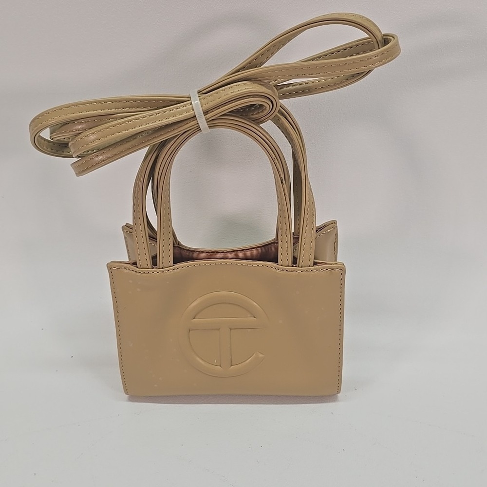 Telfar Small Bag Mustard Double Strap Faux Leather Purse Mini Bag